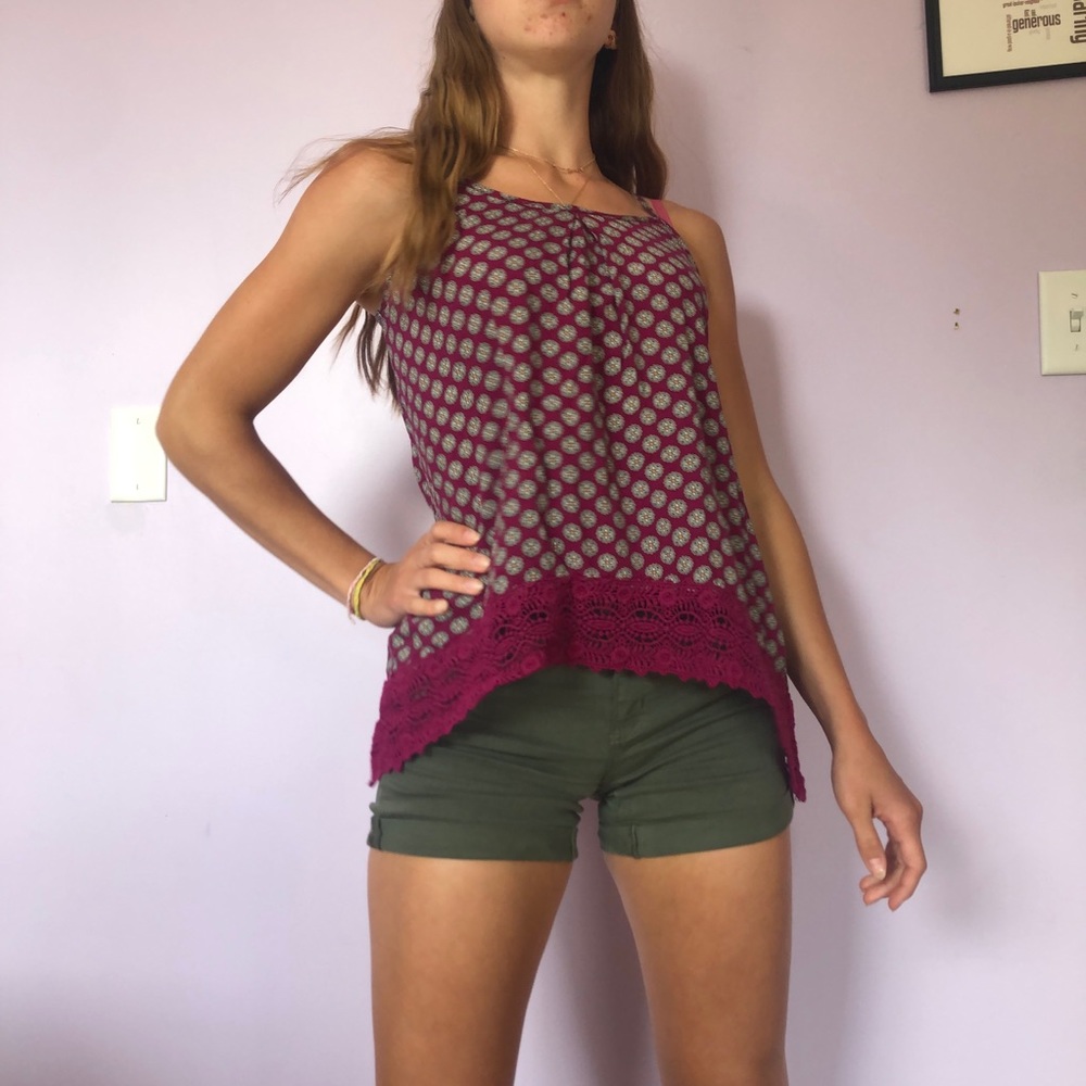 purple/maroon tank top